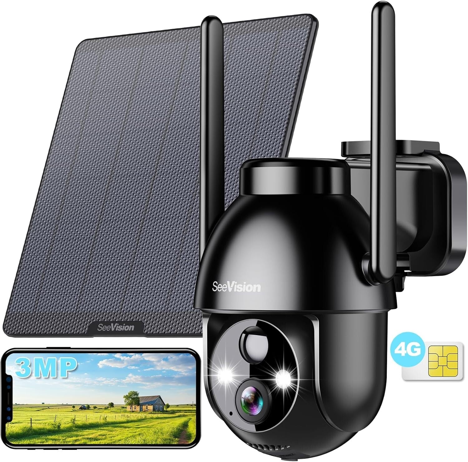 Advanced Solar Security Camera with AI Motion Detection & Cloud Storage Included
