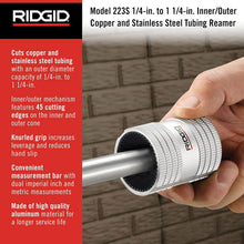 Load image into Gallery viewer, Durable 1/4" - 1-1/4" Copper &amp; Stainless Steel Tubing Reamer - Small Size