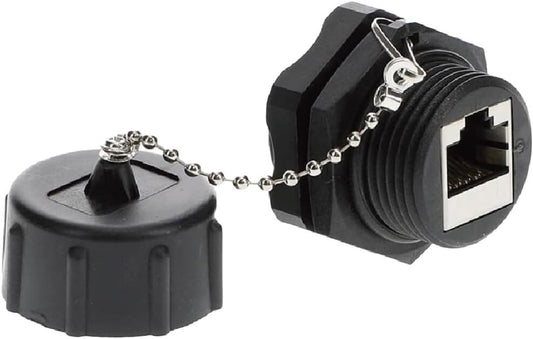 Durable RJ45 Cat6 Panel Mount Connector - Gold Plated, IP67 Waterproof Design