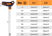Load image into Gallery viewer, Durable T-handle Torx Wrench Set - Precision Cut Sizes T10 to T50 in Storage Box
