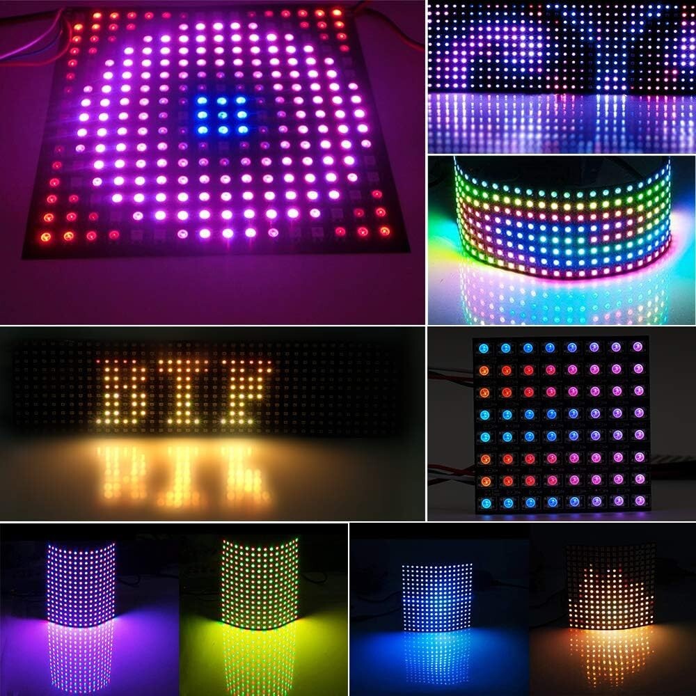 Flexible WS2812B RGB LED Matrix 22x22 - Vibrant Display for Weddings & Christmas