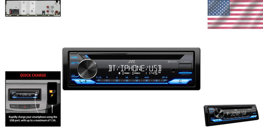 Bluetooth CD Car Stereo with USB & AUX - 13-Band EQ & Detachable Face Plate