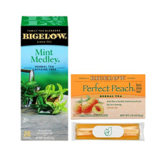 Load image into Gallery viewer, Bigelow Medicine Ball Cold Buster Tea Bundle: 28 Mint Medley &amp; 20 Perfect Peach