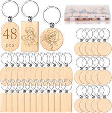 Load image into Gallery viewer, Lightweight Wooden Keychain Blanks - Perfect for Personalizing Gifts, 100 Pcs