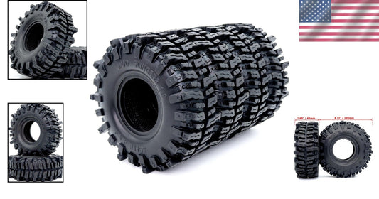 Upgrade 1/10 Crawler Tires: 4pcs 1.9 Mud Slingers - 4.72" Soft Sticky Tires