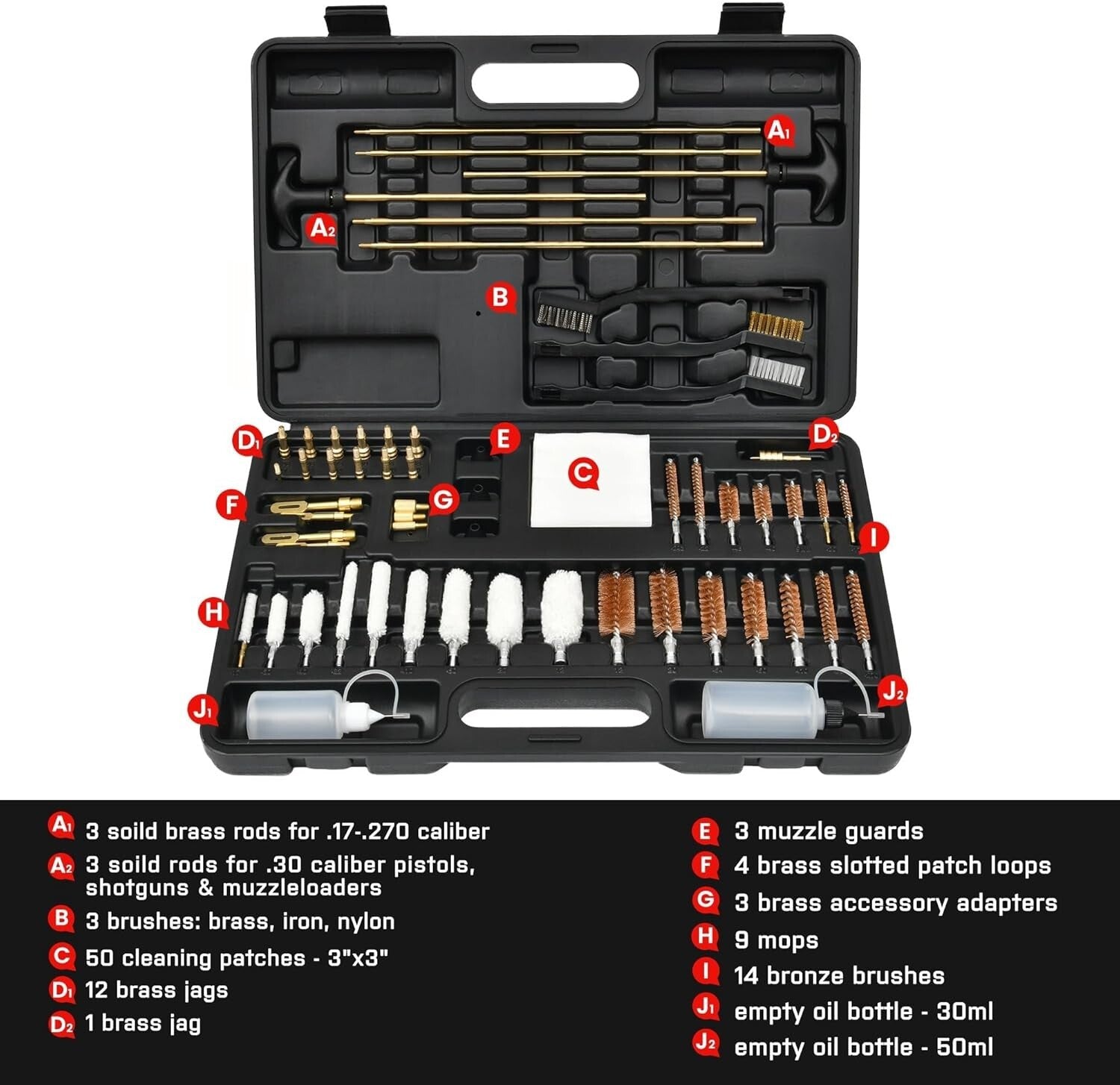 Efficient Gun Cleaning Kit with Sturdy Carry Case - Perfect for Any Gun Owner