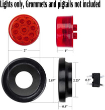 Load image into Gallery viewer, Set of 10 Waterproof 2-Inch Round Red LED Marker Lights for Trailers &amp; Trucks