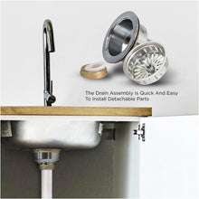 Load image into Gallery viewer, Durable Stainless Steel Sink Drain Assembly - Easy to Install &amp; Clean, 1.79 Size