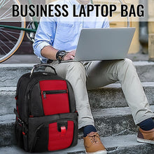 Load image into Gallery viewer, Extra Large 50L Water-Resistant Travel Laptop Backpack with USB Port, Bright Red