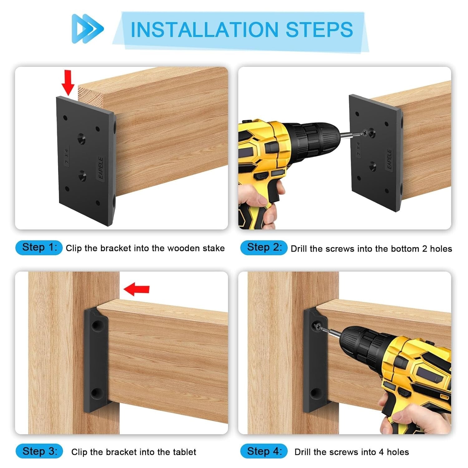 30 Deck Railing Brackets for 2x4 Wood Posts - Easy DIY Installation Included