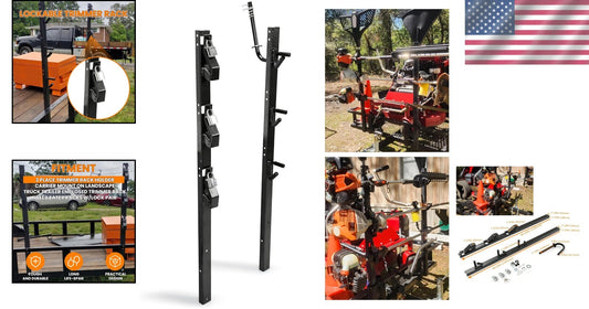 3 Place Locking Trimmer Rack Carrier with Weather-Resistant Steel Construction