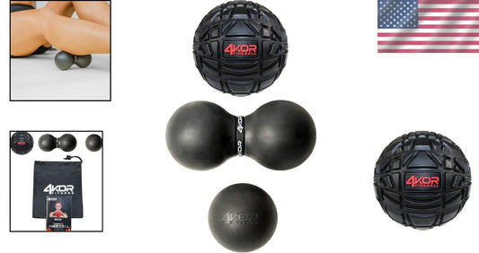 Compact & Textured 4KOR Massage Balls for Trigger Point Therapy & Muscle Relief