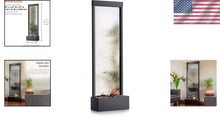 Load image into Gallery viewer, Stylish Lighted Waterfall Fountain - 72-Inch Mirror Fountain with River Rocks