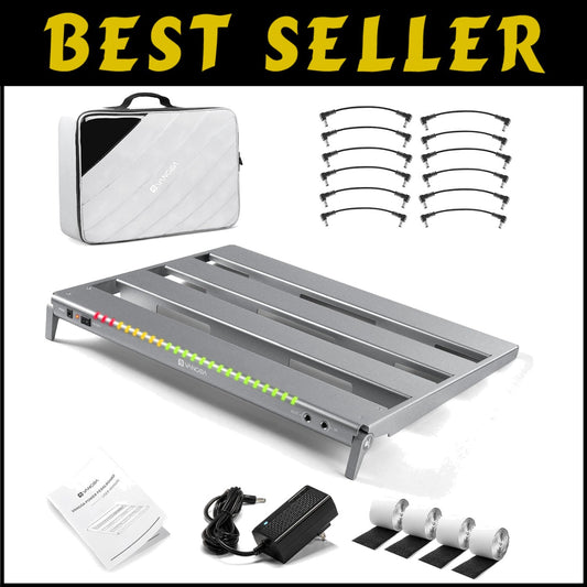 Portable Aluminum Guitar Pedal Board with Isolated Power - Backpack Included