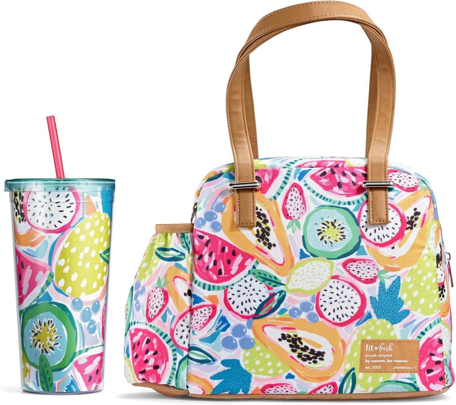 Chic Leakproof Women's Lunch Box with Insulated Tumbler - Perfect for Work