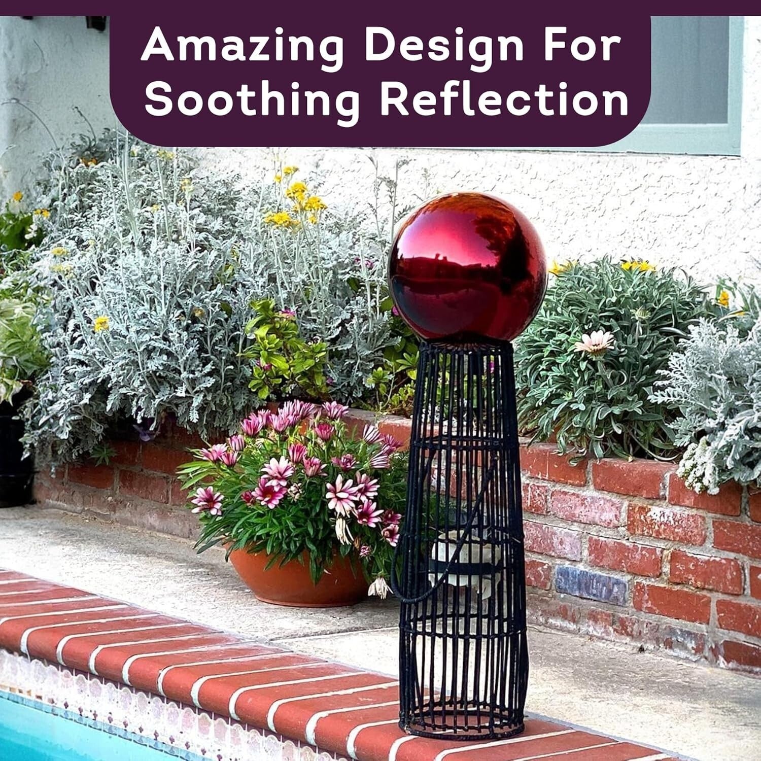 Stunning 10" Shiny Gazing Ball - Ideal Tabletop Decor for Garden Enthusiasts