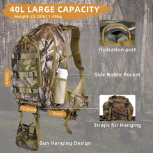 Load image into Gallery viewer, Versatile 40L Camo Hunting Backpack with Multiple Compartments &amp; Rifle Holder