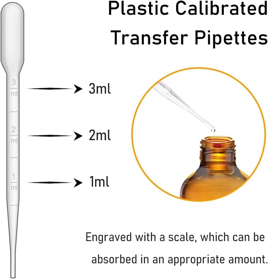 Bulk 48 Pack of 4 oz Leakproof Amber Glass Dropper Bottles with Labels & Funnels