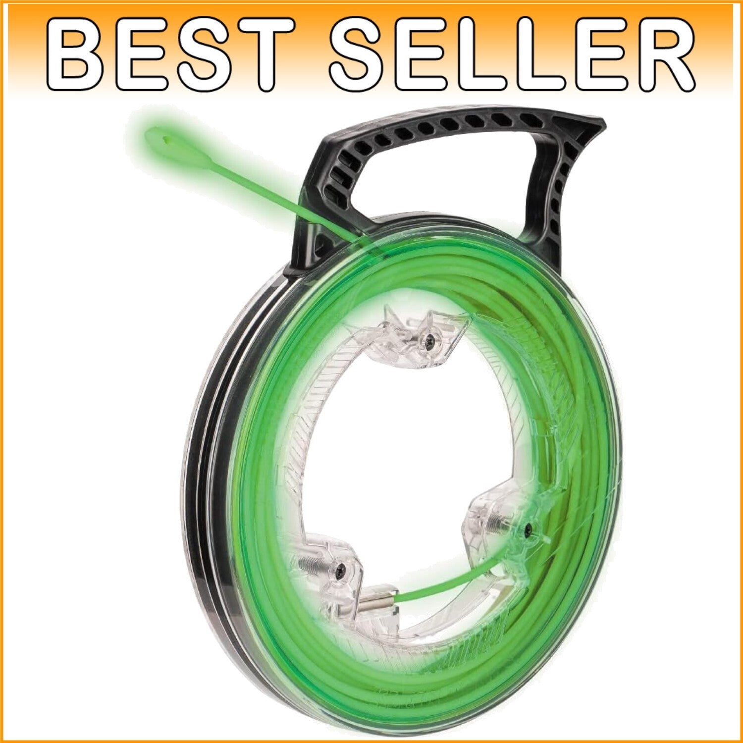 40-Foot Glow-in-the-Dark Fiberglass Fish Tape with Nylon Tip and Steel Connector