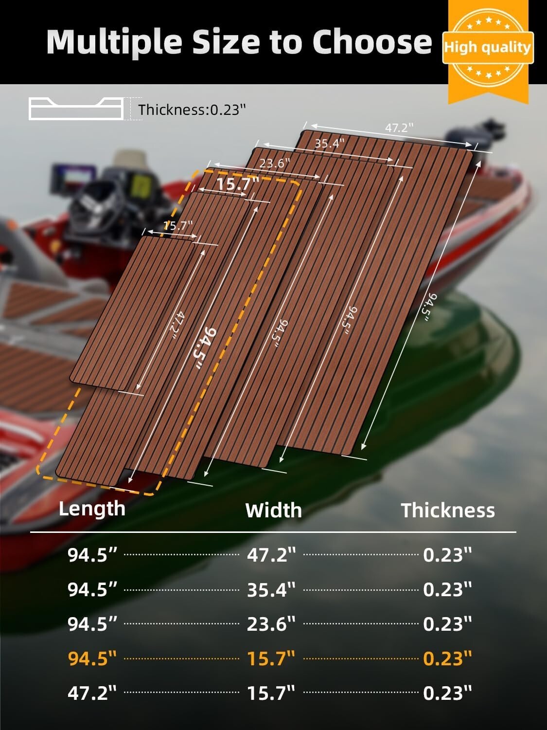 Customizable EVA Marine Decking - Self-Adhesive Faux Teak for Yachts & Kayaks