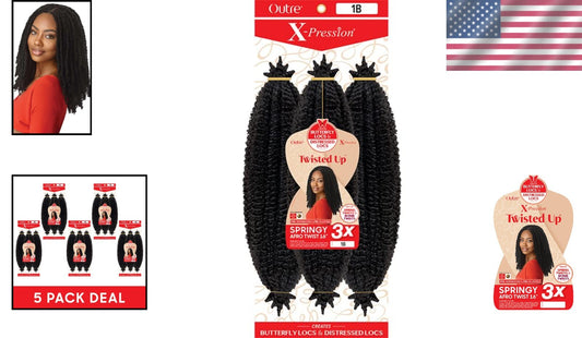 Soft Texture 16-Inch Dark Brown 2 Twisted Up Hair Extensions - X-Pression 5-Pack