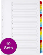 Load image into Gallery viewer, 10-Pack A4 Alphabetical File Dividers A-Z for Efficient Binder Organization