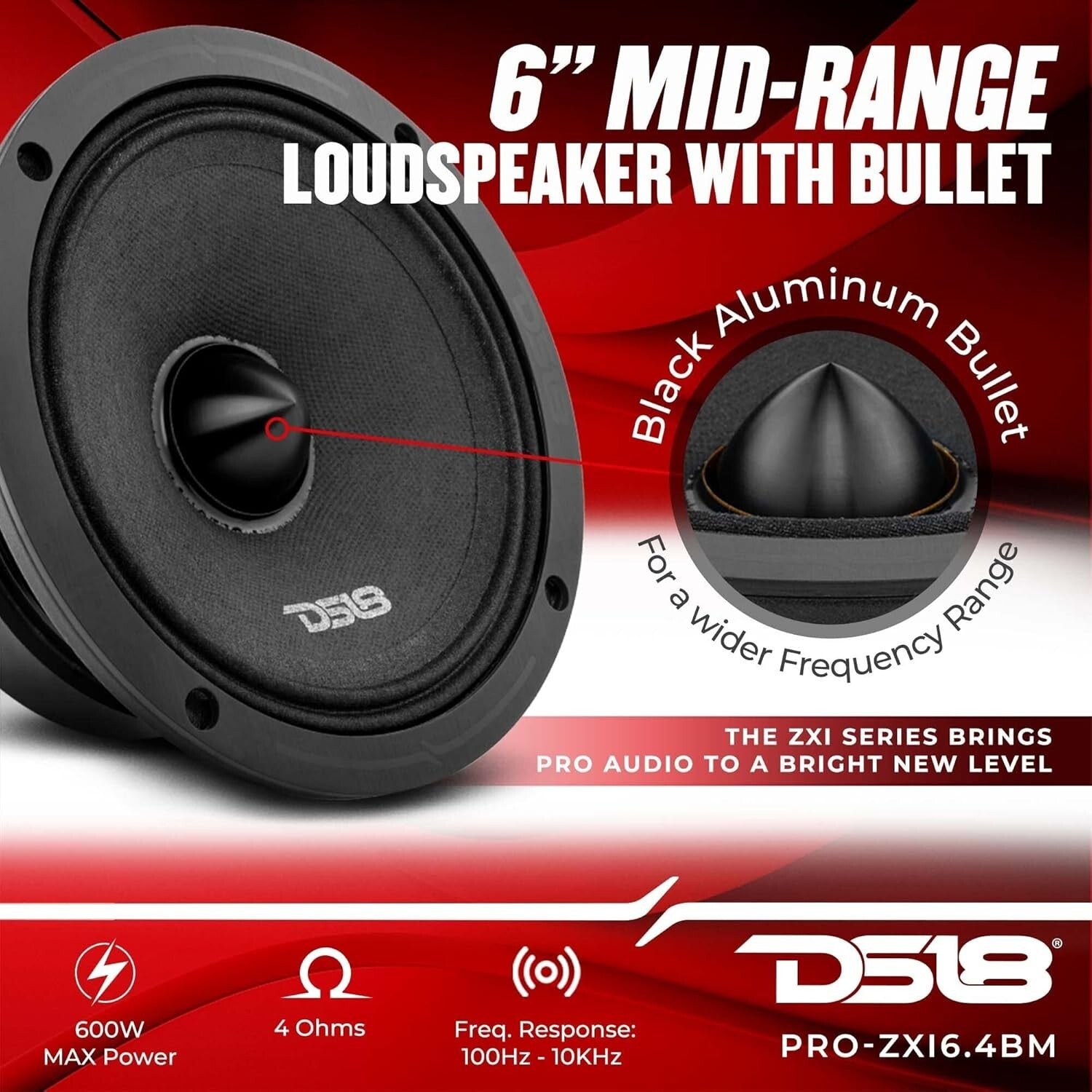 Crystal-Clear 6.5" PRO-.4BM Audio Speaker - 97dB Sensitivity for Cars and Trucks