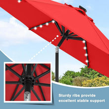 Load image into Gallery viewer, Elegant 11FT Round Solar LED Patio Umbrella - Perfect for Day or Night Use