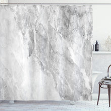 Load image into Gallery viewer, Unique White Grey Marble Pattern Shower Curtain - Modern Fabric Bathroom Style