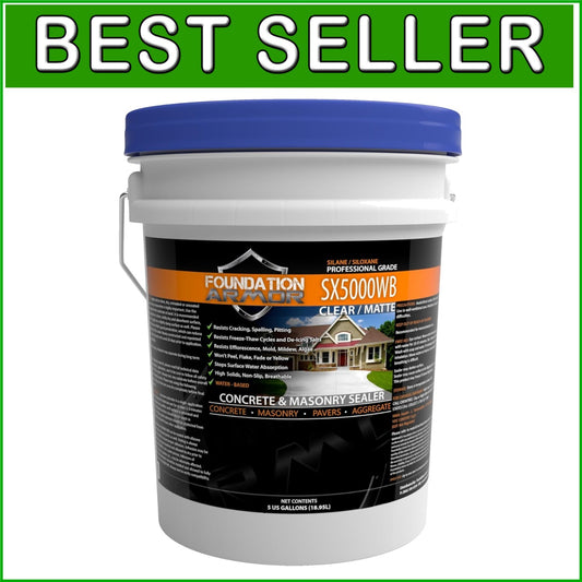 Professional Grade 5-Gallon Clear Water Repellent Sealer for Masonry Surfaces