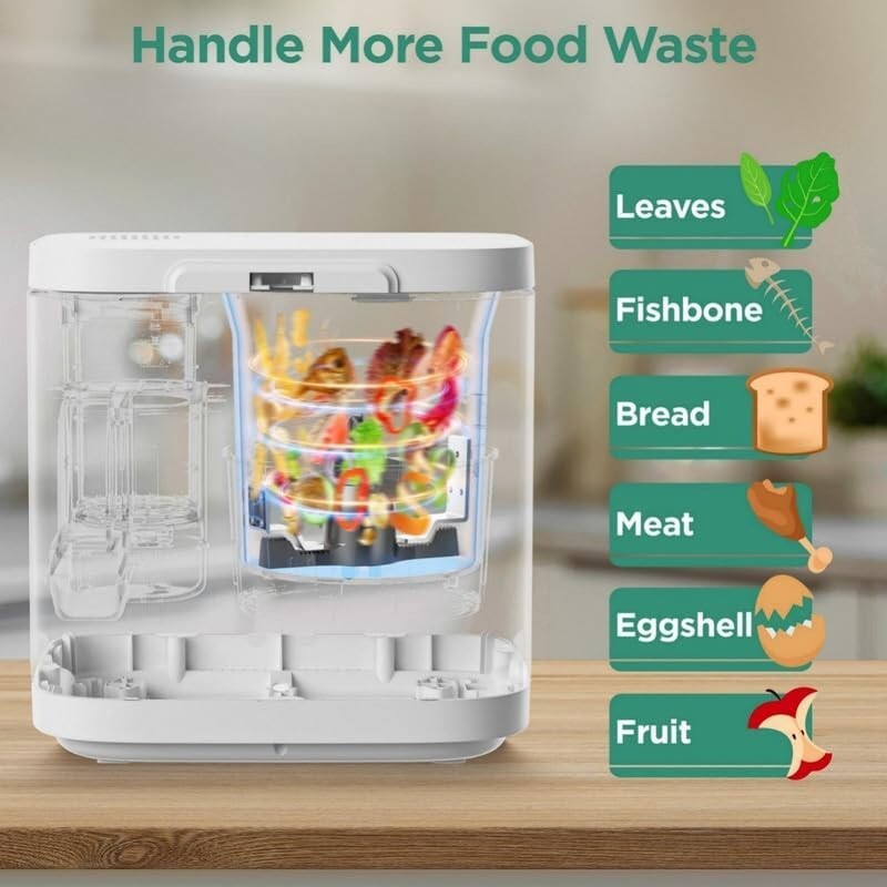 4L Stainless Steel Compost Bin - Fast Waste Recycling with Intelligent Features