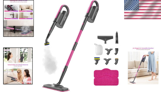 Chemical-Free 7-in-1 Steam Mop with Swivel Head & Washable Microfiber Pads