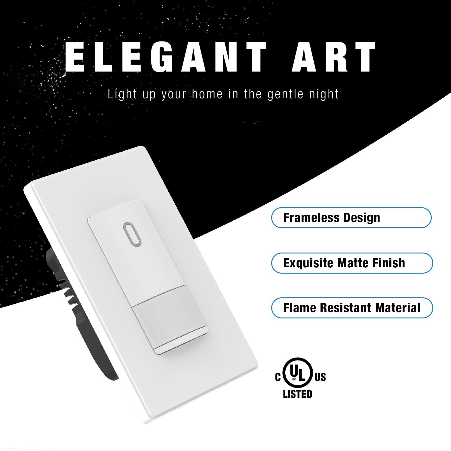 Smart Home Matte Finish Motion Sensor Light Switch with 120V Compatibility