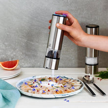 Load image into Gallery viewer, Stainless Steel Electric Pepper and Salt Mills with Adjustable Grind &amp; LED Light