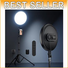 Load image into Gallery viewer, 6500K Ring Light with 72'' Tripod and Remote for Live Streaming &amp; Photography