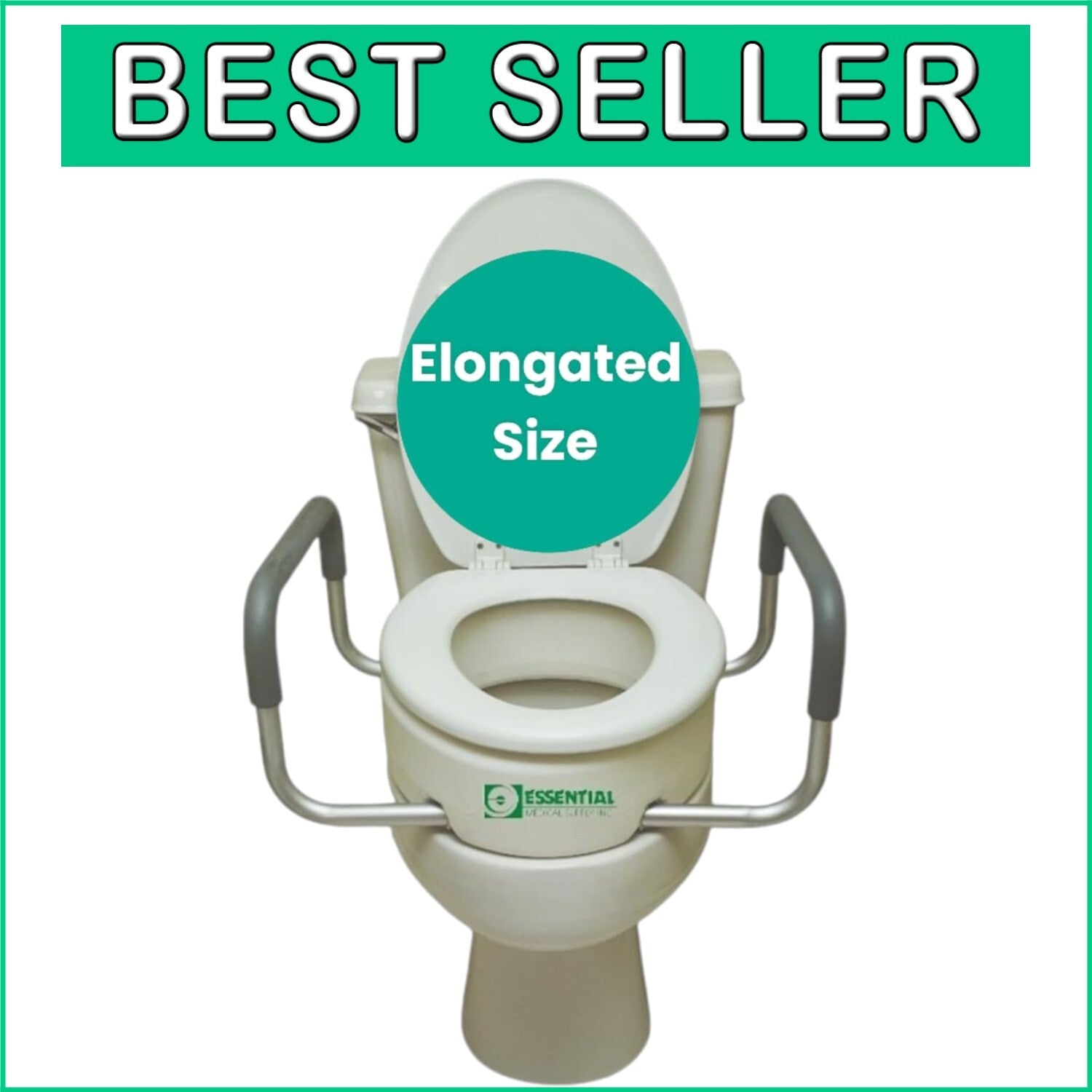 Durable Elevated Toilet Seat Riser for Easy Access - Fits Elongated Toilets Only