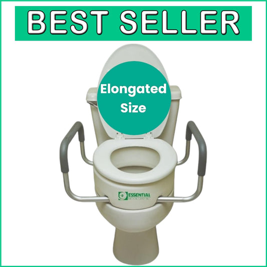 Durable Elevated Toilet Seat Riser for Easy Access - Fits Elongated Toilets Only