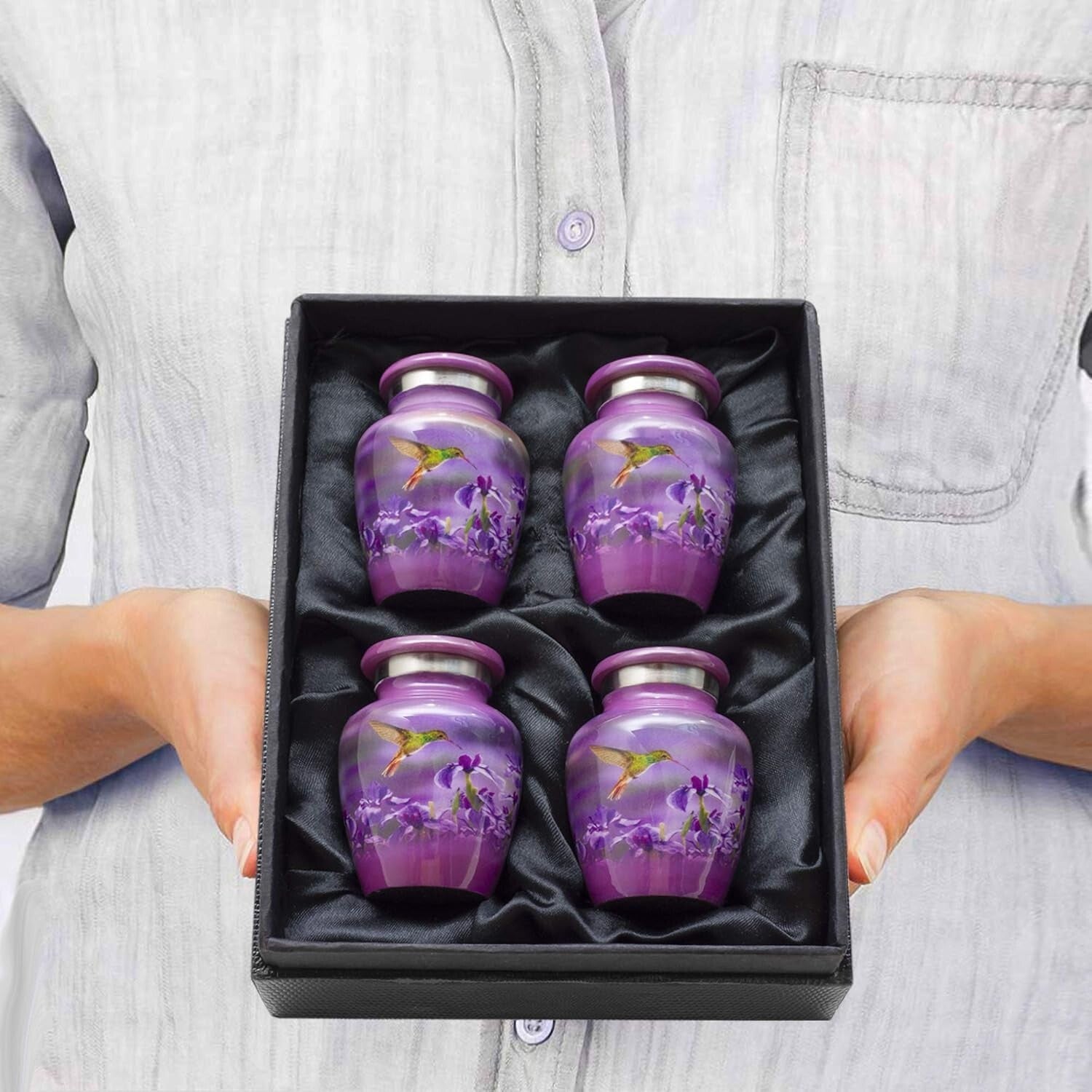 Compact Decorative Urns for Human Ashes – Hummingbird Design, 3 Cubic Inches