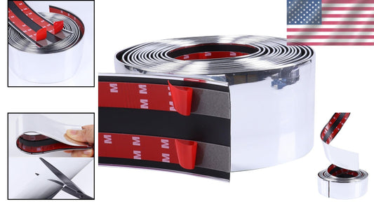 Flexible Chrome Automotive Trim Molding - 100mm Heavy-Duty Protection Stripe