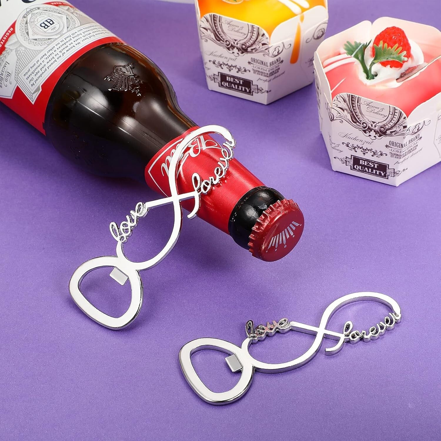 Practical 50pcs Love Forever Bottle Openers - Ideal for Weddings & Celebrations