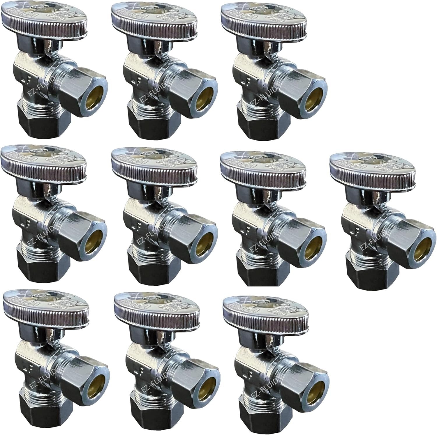 10 Heavy Duty Angle Stop Valves - Lead-Free Brass for Effective Water Control