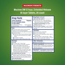 Load image into Gallery viewer, DM 12 Hour Cough &amp; Chest Congestion Relief Tablets - 1200mg Guaifenesin Duo
