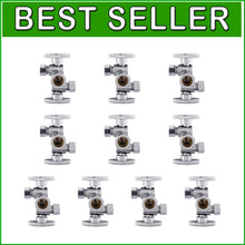 Load image into Gallery viewer, Efficient 10-Pack of Lead-Free Dual Compression Angle Stop Valves for Plumbing