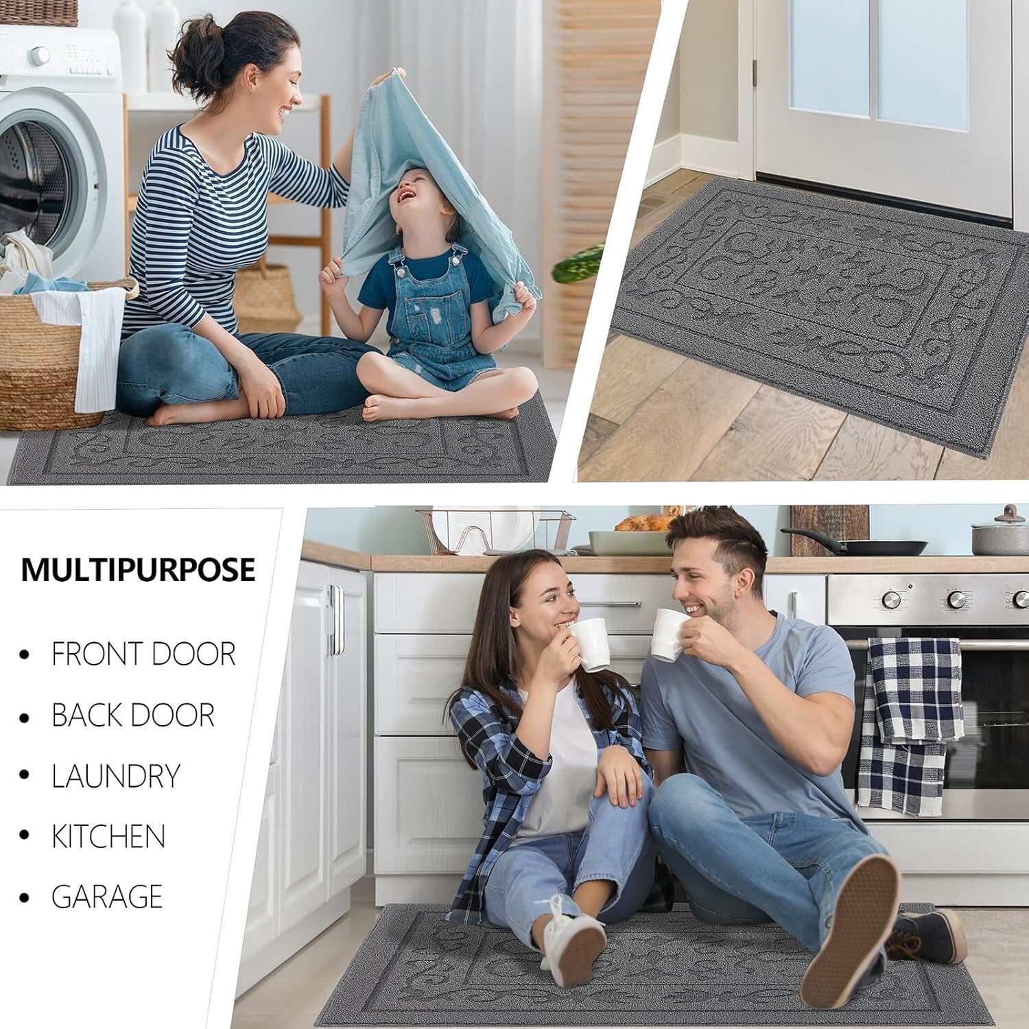Durable Low-Profile Indoor Doormat 5' x 3' - Absorbent & Stain Resistant