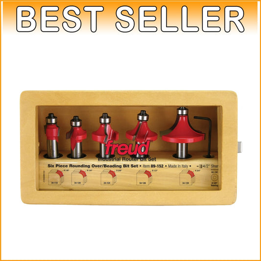 Professional 5-Piece Round Over Router Bit Set - Ideal for Woodworking Projects