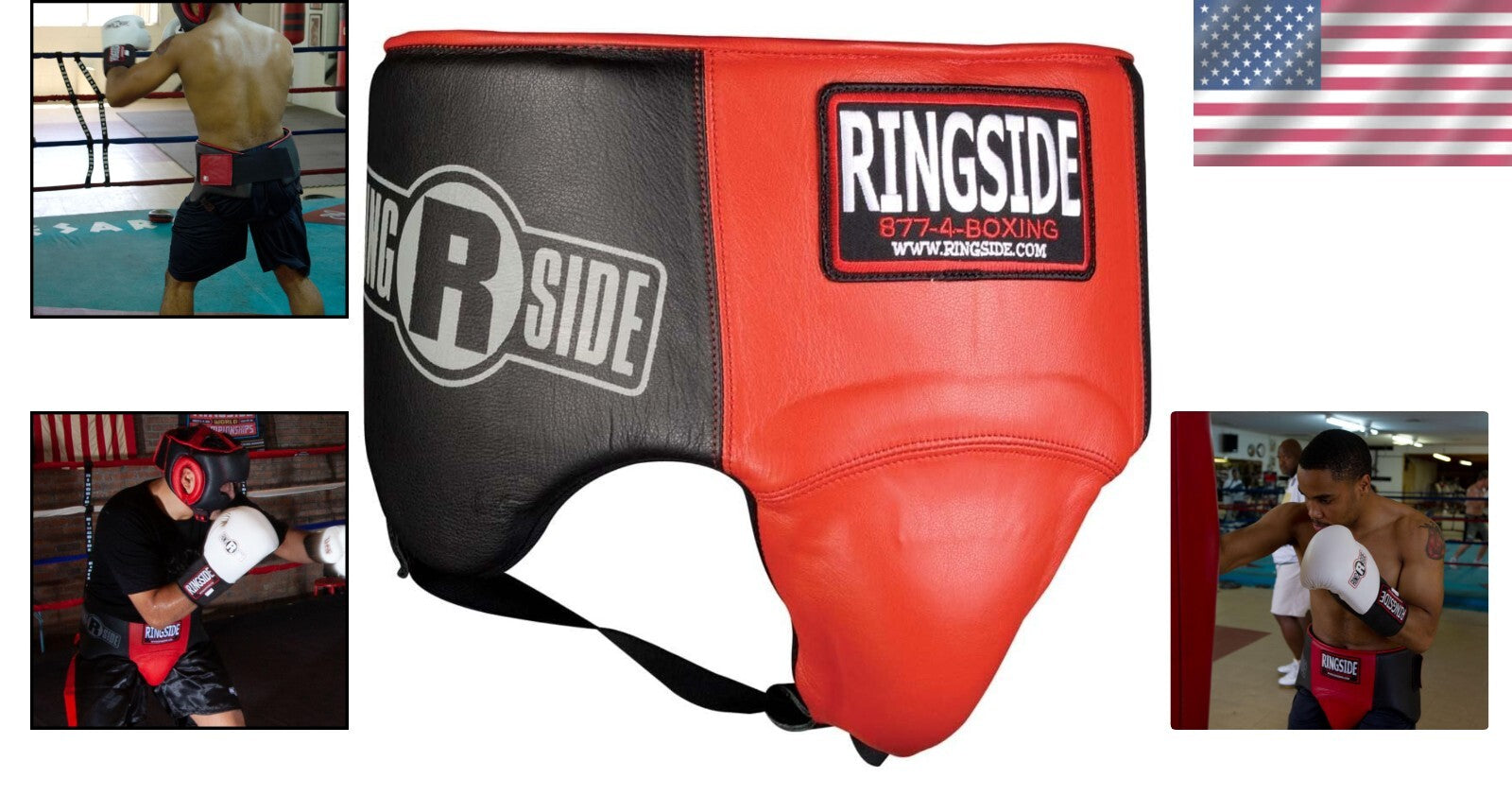 Adjustable Black Boxing Groin Protector - Lightweight With Hook and Loop Closure