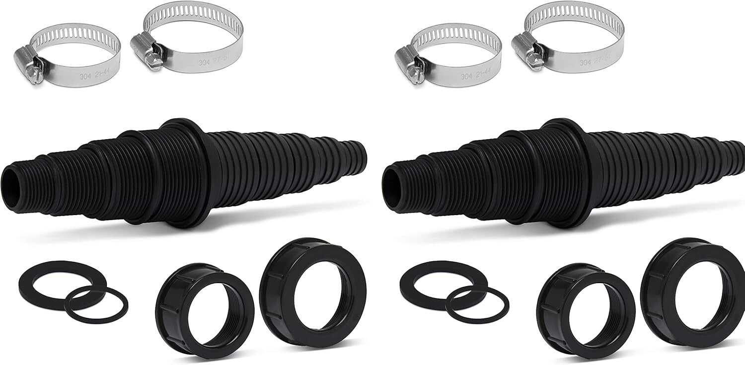 Fish Safe Universal Pond Fittings - Barbed Design for Secure Connections