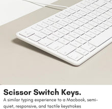 Load image into Gallery viewer, Full-Size Wired Keyboard for Mac and Windows - Scissor Keycaps &amp; Shortcuts