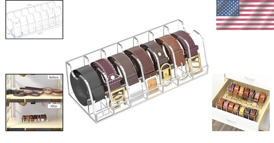 Clear Acrylic Belt Storage Holder with Display Stand - Organize with Elegance