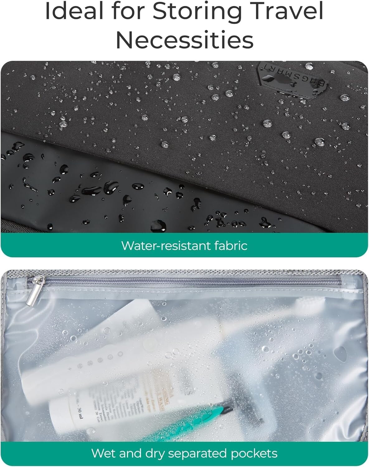 Ergonomic Carry-On Backpack - 30L with Stylish Leather Accents, Water-Resistant